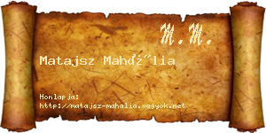 Matajsz Mahália névjegykártya